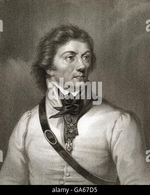 Andrzej Tadeusz Bonawentura Kościuszko oder Andrew Thaddeus Bonaventure Kościuszko; 1746 - 1817, ein nationaler Held in Polen, Andrz Stockfoto