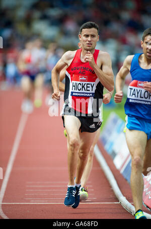 Birmingham 25. Juni 2016, Adam Hickey konkurrieren in der 5000-m-final in der Männer 5000 m tagsüber drei britische Champion Stockfoto