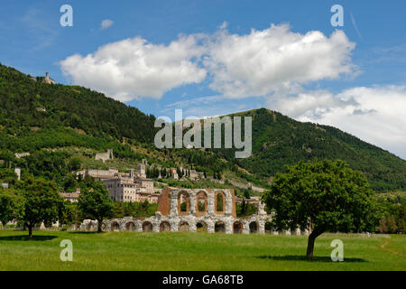 Römisches Theater, Teatro Romano in Gubbio, Umbrien, Italien Stockfoto