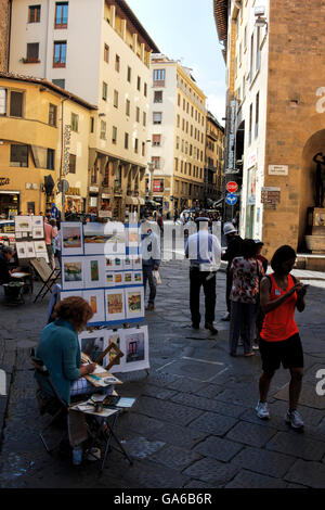 Streetart-Künstler Malerin, Florenz, Italien Stockfoto