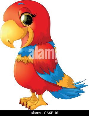 fröhlichen roten Papagei Stock Vektor