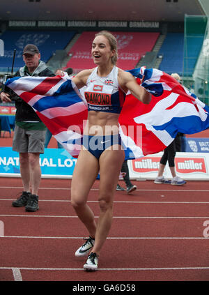 Birmingham feiert 25. Juni 2016, Emily Diamond von Großbritannien gewann die Frauen 400 m-Finale beim dritten Tag von den Briti Stockfoto