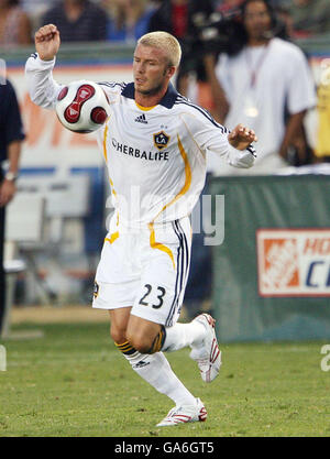 DAVID Beckham VON LA Galaxy im Einsatz gegen Chelsea während ihres Freundschaftsspiel im Home Depot Center in Los Angeles, USA. Stockfoto