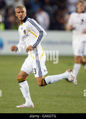 DAVID Beckham VON LA Galaxy im Einsatz gegen Chelsea während ihres Freundschaftsspiel im Home Depot Center in Los Angeles, USA. Stockfoto