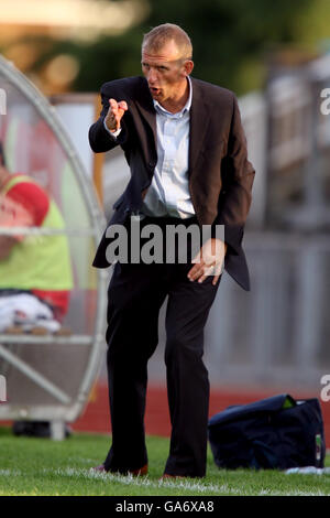 Fußball - freundlich - Grantham Town / Lincoln City - South Kesteven Sports Stadium. Lincoln City Manager John Schofield Stockfoto