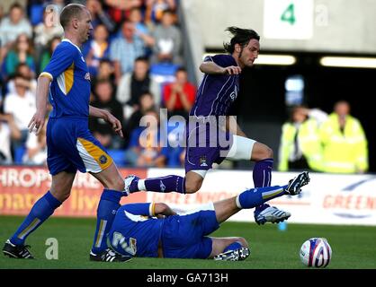 Fußball - freundlich - Shrewsbury Town V Manchester City - neue Wiese Stockfoto