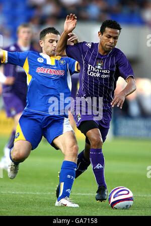 Fußball - freundlich - Shrewsbury Town V Manchester City - neue Wiese Stockfoto