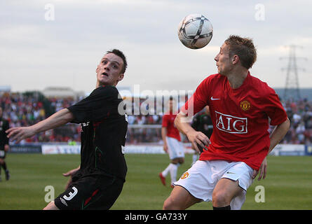 Fußball - freundlich - Glentoran gegen Manchester United – das Oval Stockfoto