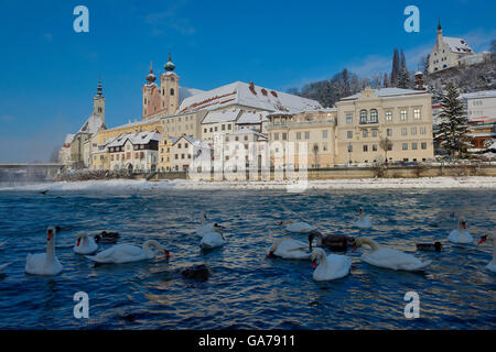 St.-Michael-Kirche, Steyr-Flusses, Steyr, Oberösterreich Stockfoto