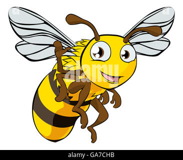 Ein Beispiel für eine niedliche Bumble Bee-Cartoon-Figur Stockfoto