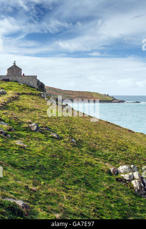 St.-Nikolaus-Kirche auf der Insel in St Ives Stockfoto