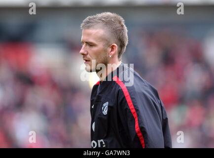 David Beckham von Manchester United trägt seine neue Frisur Stockfoto