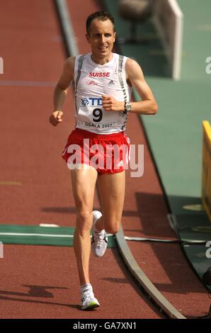 Der Schweizer Viktor Rothlin wird Dritter im Marathon-Finale Stockfoto