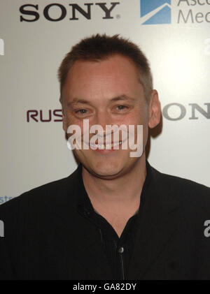 Terry Christian kommt beim neunten Rushes Soho Short Film Festival an, das im Cafe de Paris am Leicester Square im Zentrum von London stattfindet. Stockfoto