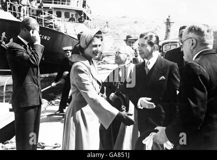 Royalty - Prinzessin Elizabeth und Herzog von Edinburgh - Malta Stockfoto