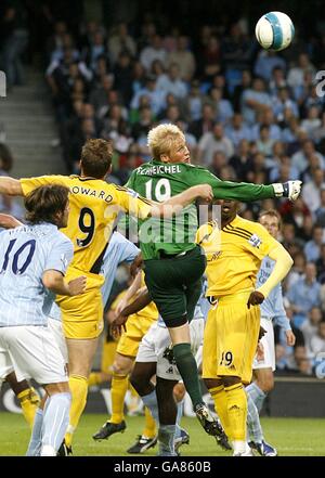 Fußball - Barclays Premier League - Manchester City gegen Derby County - City of Manchester Stadium Stockfoto