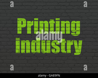 Manufacuring Konzept: Druckindustrie auf Wand Hintergrund Stockfoto