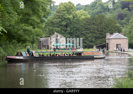 Freunde von Cromford Kanal Barge, Wheatcroft Wharf, Peak District; Derbyshire; England; UK Stockfoto