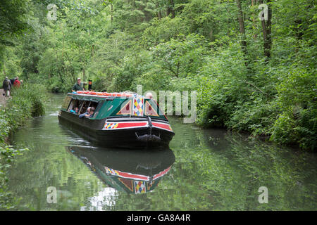 Cromford Canal Barge, Peak District, Derbyshire, England, Vereinigtes Königreich Stockfoto