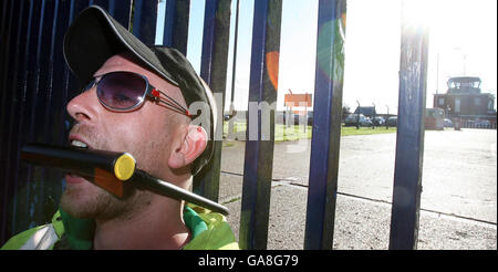 Klimawandel-Camp in Heathrow Stockfoto