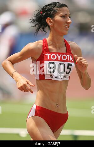 Der türkische Erismis in Aktion in der 3000 Meter hohen Steeplechase Stockfoto