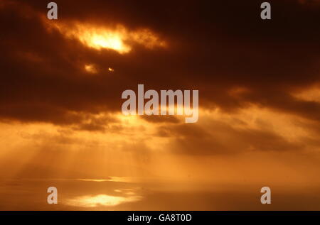 Die Küste in Dorf von Puerto De La Cruz auf der Insel Teneriffa auf Inseln der Kanarischen Inseln von Spanien in den Atlant Stockfoto