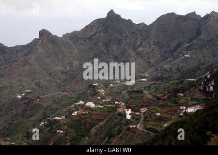 Die Montanas de Anaga im Nordosten der Insel Teneriffa auf die Inseln der Kanaren Spanien im Atlantik. Stockfoto