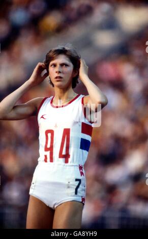 Leichtathletik - Olympische Spiele Moskau - 400 m der Frauen - Vorrunden. Linsey McDonald, Großbritannien Stockfoto