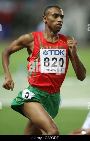 Der Marokkaner Amine Laalou in Aktion während des Halbfinales über 800 Meter Stockfoto