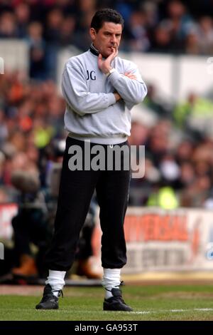 Derby County Manager John Gregory sieht sich als sein Team an Verlieren Sie zwei Tore führen gegen Newcastle United zu verlieren Stockfoto