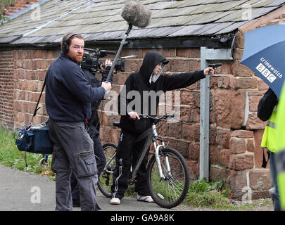 BBC Crimewatch Film Rhys Jones Mord Wiederaufbau Stockfoto