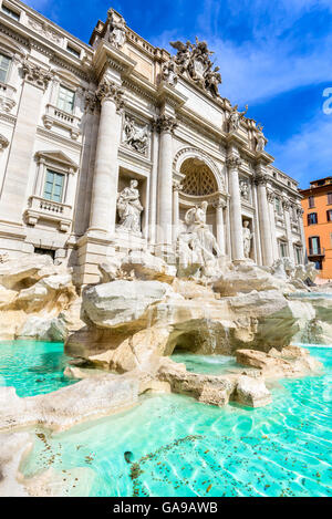 Rom, Italien. Berühmten Trevi-Brunnen (Italienisch: Fontana di Trevi)-Skulptur von Bernini. Stockfoto
