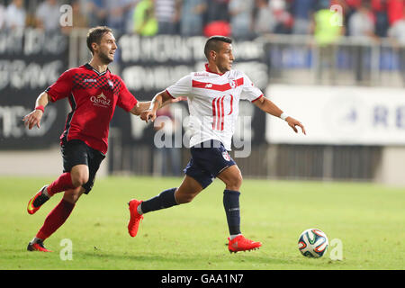 Gabala-City-Stadion. 4. August 2016. Gebele, Aserbaidschan. Europa League Fußball. Gabala gegen Lille. Rony Lopes (Lille) © Aktion Plus Sport/Alamy Live-Nachrichten Stockfoto