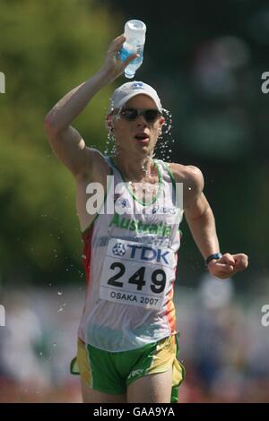 Der Australier Chris Erickson in Aktion während der 50 Kilometer der Männer Finale „Race Walk“ Stockfoto