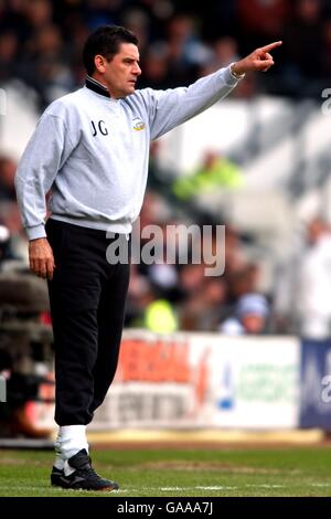 Fußball - FA Barclaycard Premiership - Derby County / Newcastle United. John Gregory, Derby County Manager Stockfoto