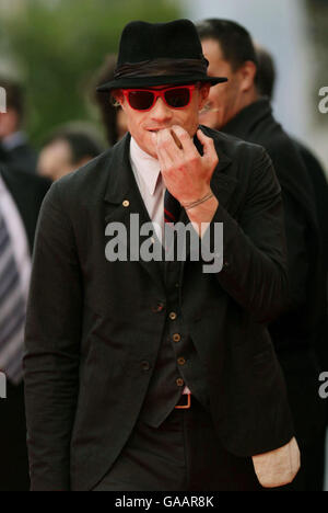 AP OUT Heath Ledger kommt zur Premiere von 'I'm Not There', während des Filmfestivals in Venedig in Italien. Stockfoto