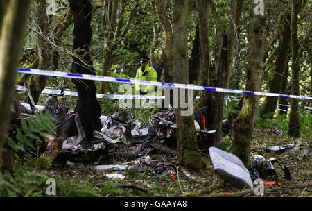 Hubschrauber-Absturz in Schottland Stockfoto