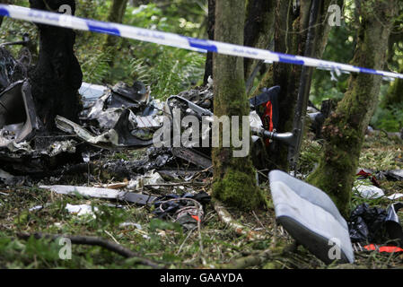 Hubschrauber-Absturz in Schottland Stockfoto