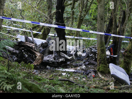 Hubschrauber-Absturz in Schottland Stockfoto