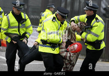 Letzter Tag der einjährigen Faslane protest Stockfoto