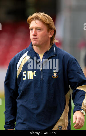 Fußball - Coca-Cola Football League Two - Bradford City / Wycombe Wanderers - Valley Parade. Stuart McCall, Bradford City Manager Stockfoto