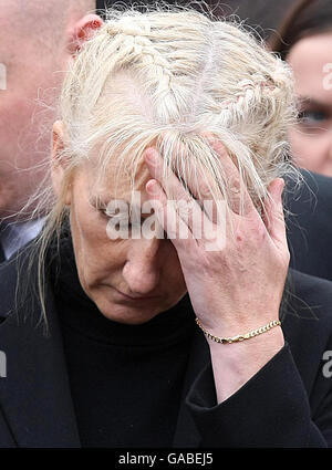 Feuerwehr Beerdigung findet in Bray Stockfoto