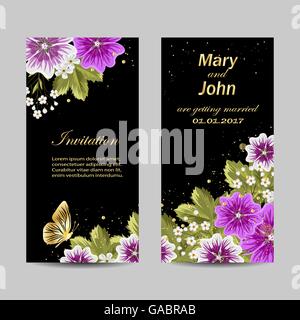 Satz von Hochzeit Einladung Karten Design. Stock Vektor