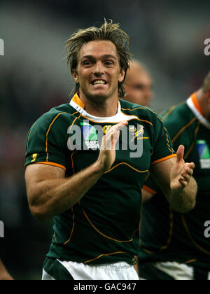 Rugby Union - IRB Rugby-Weltmeisterschaft 2007 - Halbfinale - Südafrika gegen Argentinien - Stade de France. Percy Montgomery in Südafrika feiert Stockfoto