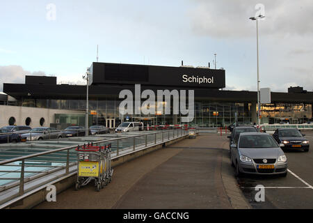 Reise - Blick Auf Die Stadt - Amsterdam. Gesamtansicht des Schipol Flughafens in Amsterdam Stockfoto