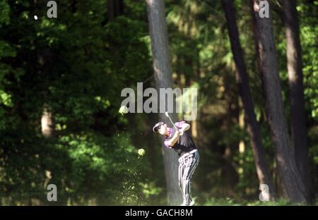 Golf - Victor Chandler British Masters - Zweite Runde. Fredrik Jacobson in Aktion Stockfoto