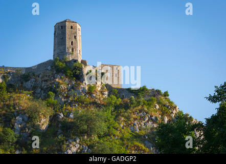 Pocitelj, Herzegowina-Neretva, Bosnien und Herzegowina. Zitadelle Pocitelj, die Festung aus dem 14. Jahrhundert. Stockfoto