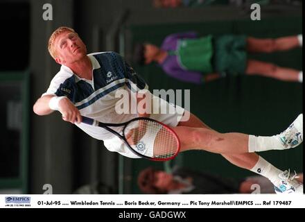 01-Jul-95 .... Wimbledon Tennis .... Boris Becker, Deutschland Stockfoto