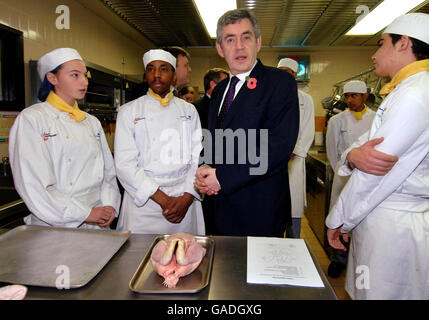 Gordon Brown besucht Westminster Kingsway College Stockfoto