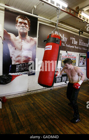 Boxen - Ricky Hatton Open Training Session - Manchester. Ricky Hatton während eines offenen Trainings im Betta Bodies Gym, Manchester. Stockfoto